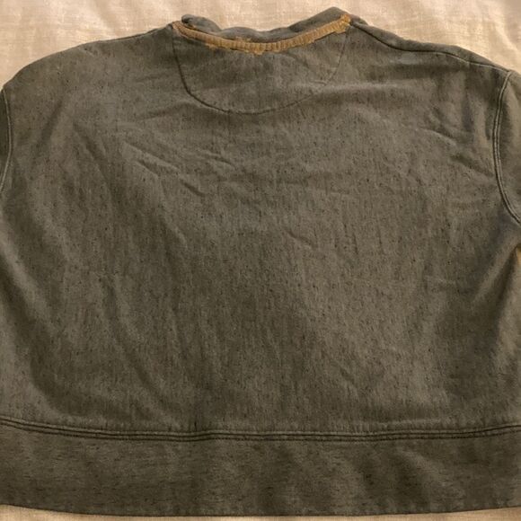 Zadig & Voltaire Army Green Distressed Logo Sweatshirt With Gold Painted Trim. - Picture 7 of 10